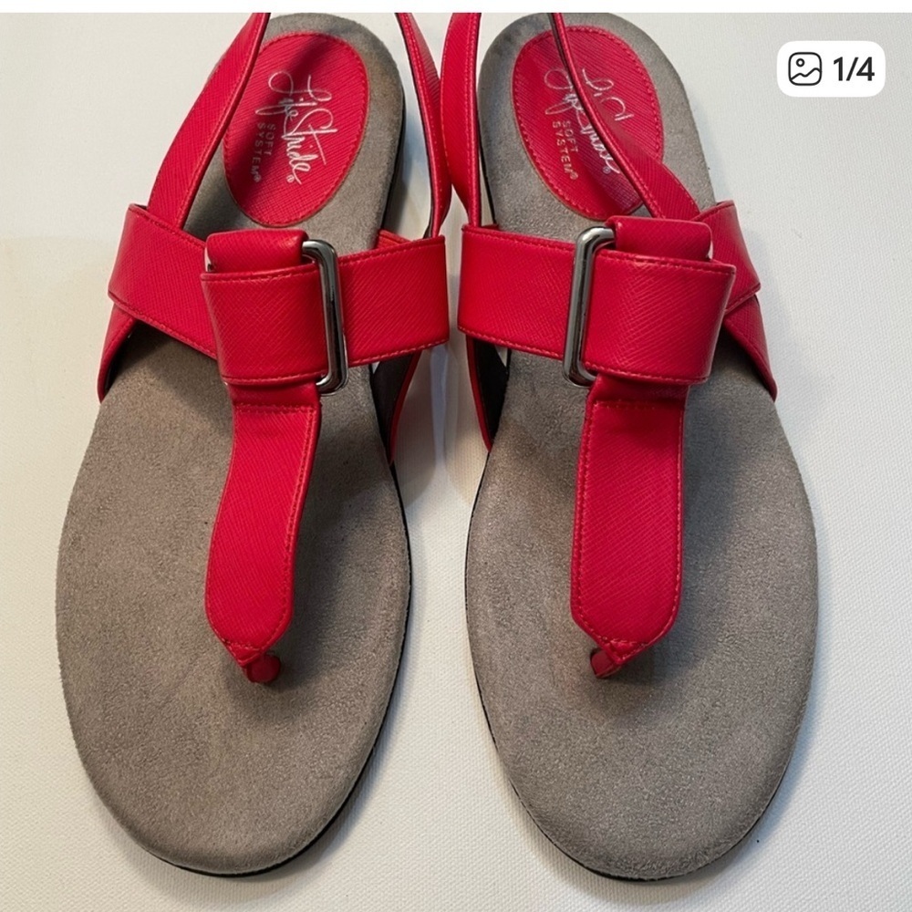 Life Stride Red Women's Sandals Size 9M SB-2